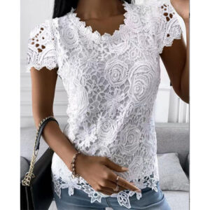 New lace shirt short sleeved top