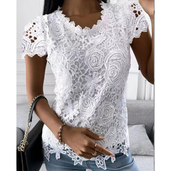 New lace shirt short sleeved top