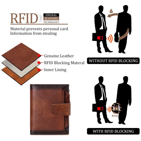 Men's short genuine leather wallet first layer cowhide Korean style fashion casual wallet driver's license wallet father's day gift - Image 7