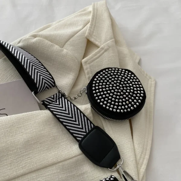 Studded Adjustable Strap Crossbody Bag - Image 5
