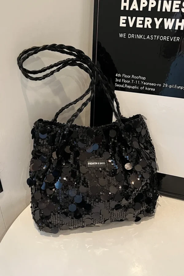 Sequin Braided Strap Shoulder Bag - Image 11