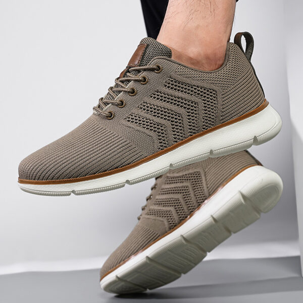 Fashion Lace-up Mesh Sneakers Casual  Flying Woven Walking Sports Shoes For Men - Image 3