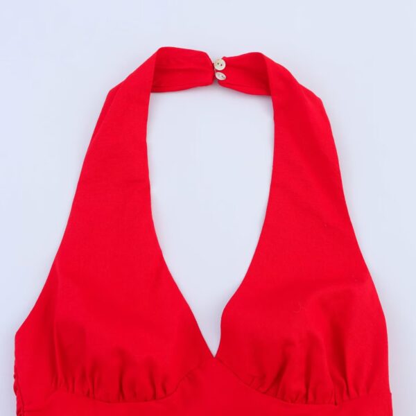 Fashionable slim fit hanging neck sleeveless corset style dress for women - Image 2