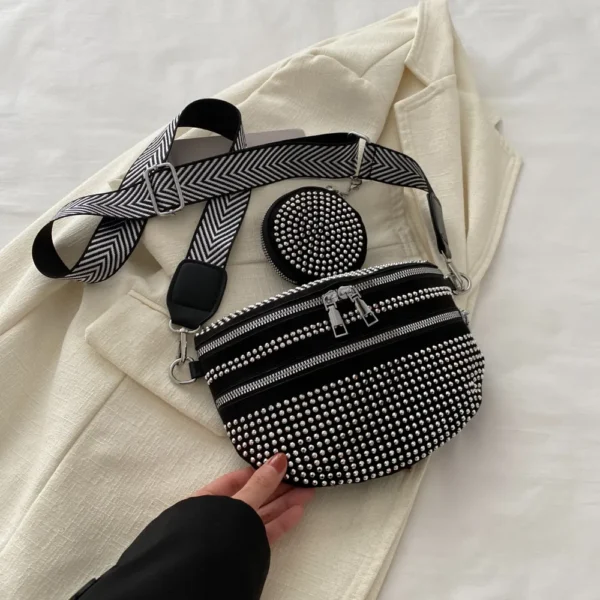 Studded Adjustable Strap Crossbody Bag - Image 2