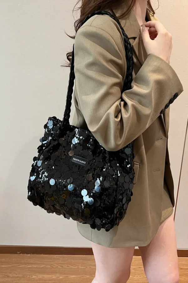 Sequin Braided Strap Shoulder Bag - Image 16