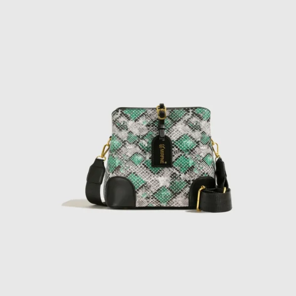 PU Leather Snakeskin Print Crossbody Bag - Image 11