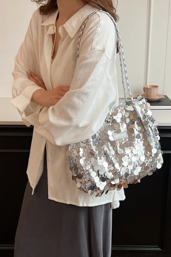 Sequin Braided Strap Shoulder Bag - Image 4