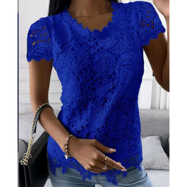 New lace shirt short sleeved top - Image 9