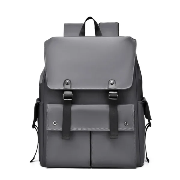 PU Leather Multi-Pockets Adjustable Strap Backpack Bag - Image 9