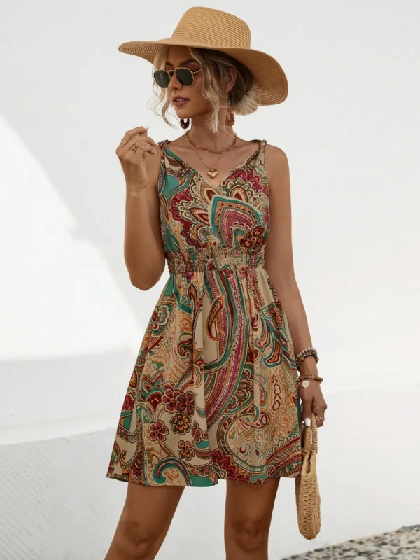 New knotted printed drawstring dress - Image 8