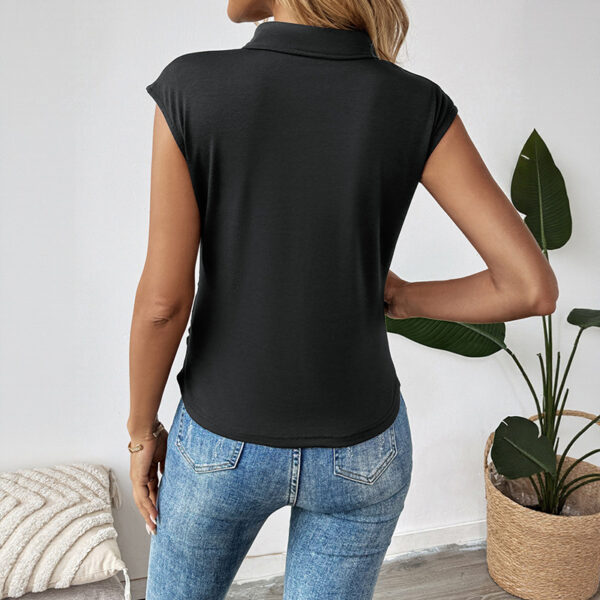New Chinese style sleeveless black three-dimensional floral Chinese style top - Image 5