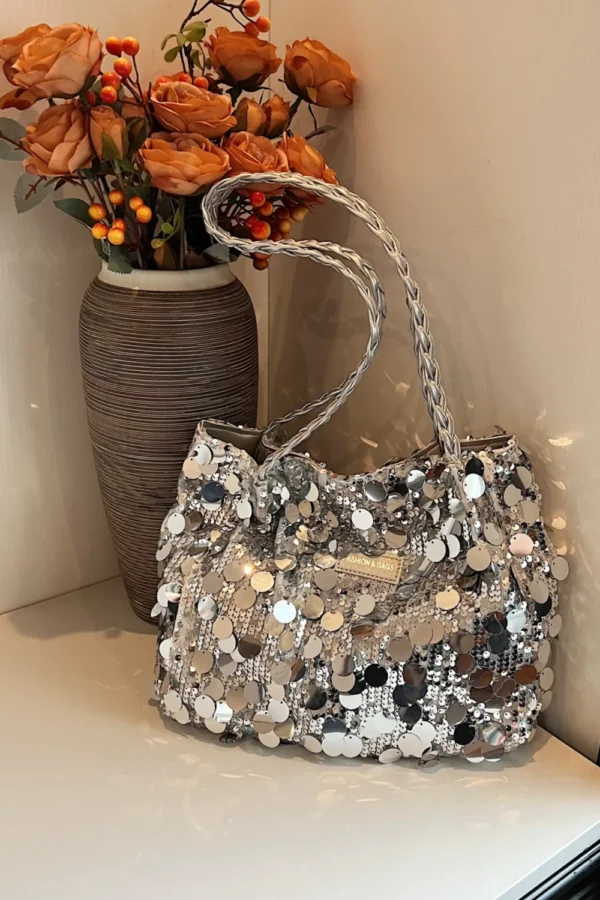 Sequin Braided Strap Shoulder Bag - Image 6