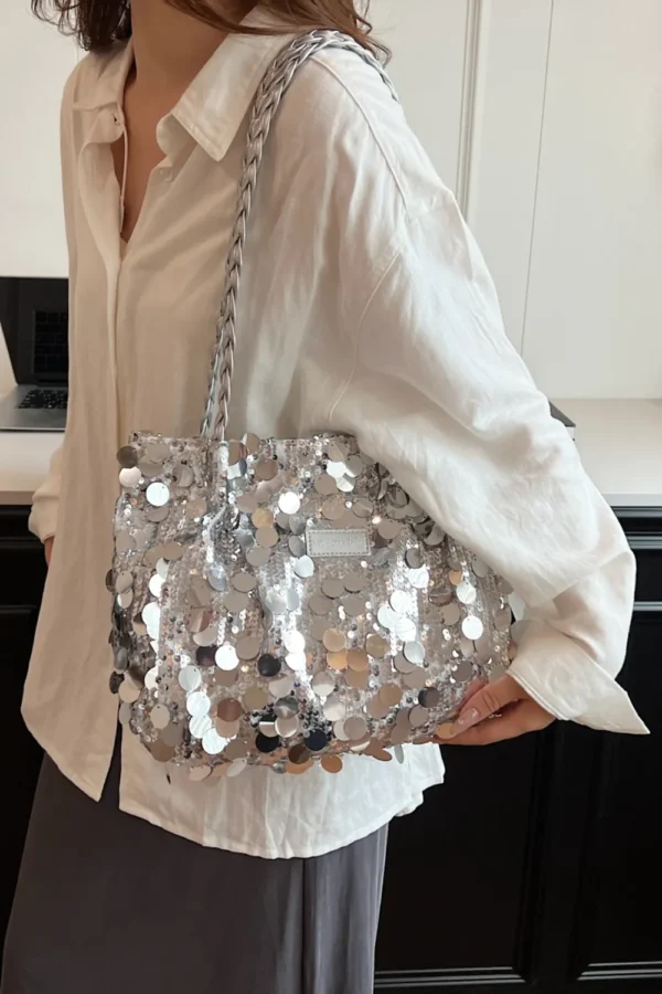 Sequin Braided Strap Shoulder Bag - Image 3