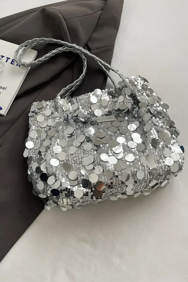 Sequin Braided Strap Shoulder Bag - Image 7