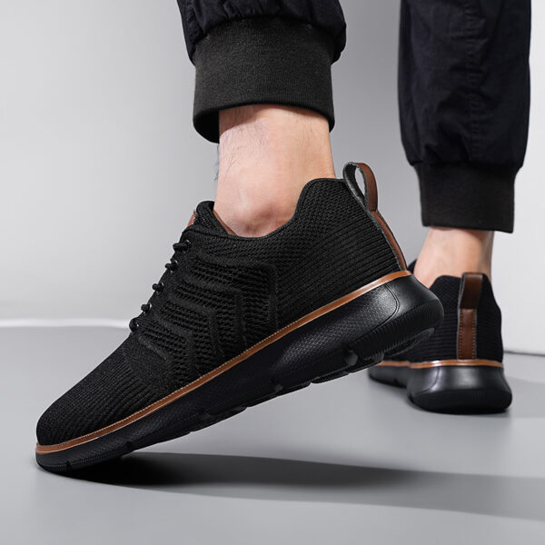 Fashion Lace-up Mesh Sneakers Casual  Flying Woven Walking Sports Shoes For Men - Image 8