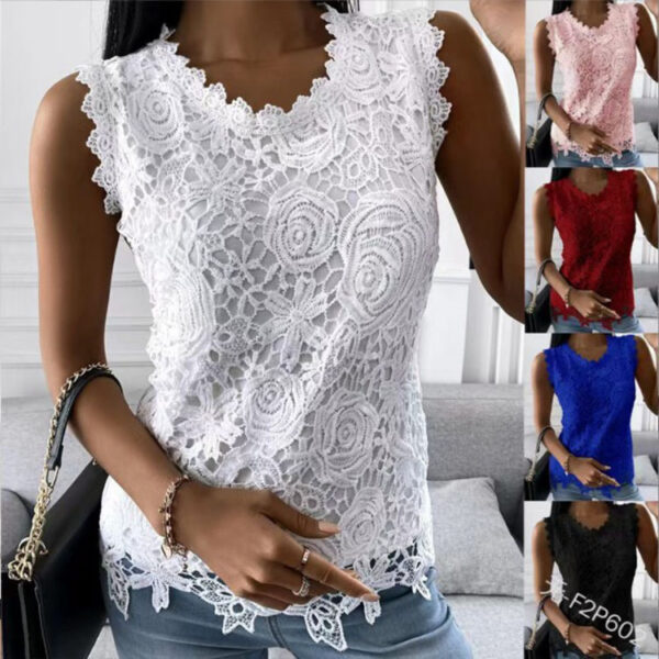 New lace shirt short sleeved top - Image 2