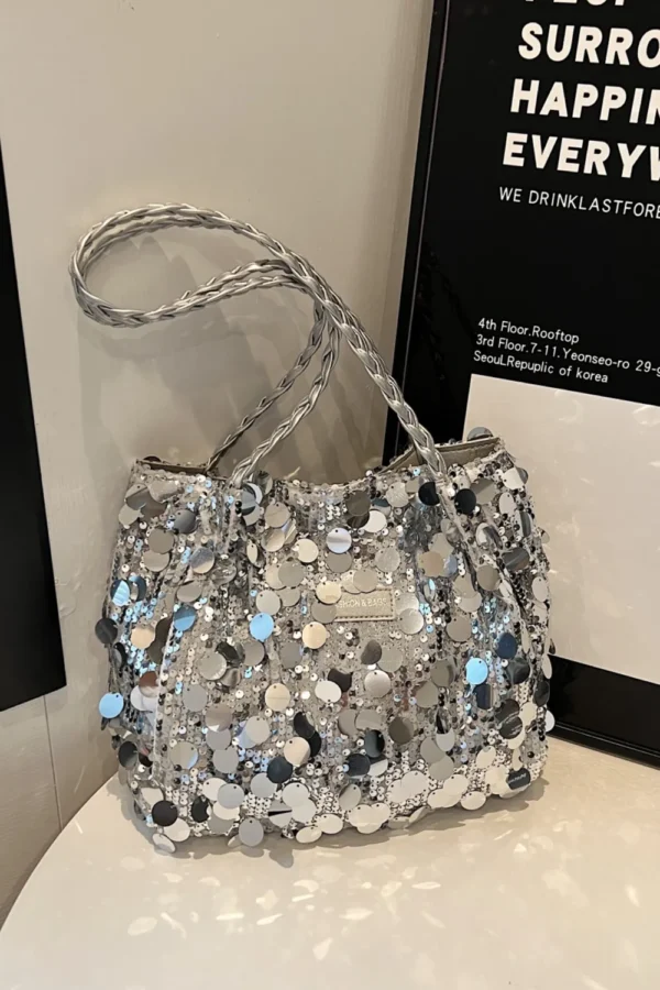 Sequin Braided Strap Shoulder Bag - Image 5