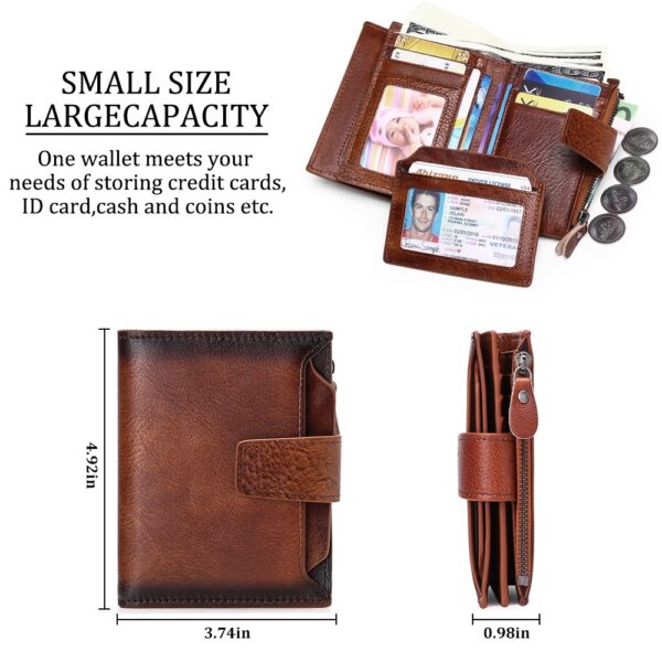 Men's short genuine leather wallet first layer cowhide Korean style fashion casual wallet driver's license wallet father's day gift - Image 8