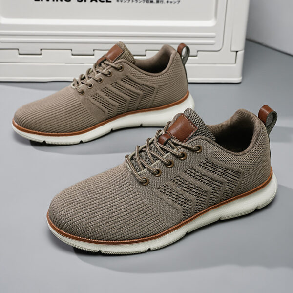 Fashion Lace-up Mesh Sneakers Casual  Flying Woven Walking Sports Shoes For Men - Image 5