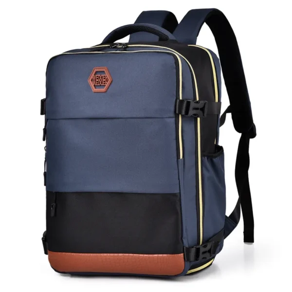 Color Block Multi-Pockets Backpack Bag - Image 6