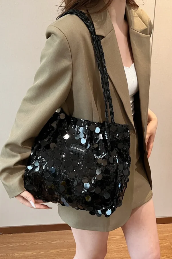 Sequin Braided Strap Shoulder Bag - Image 17