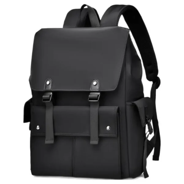 PU Leather Multi-Pockets Adjustable Strap Backpack Bag - Image 2