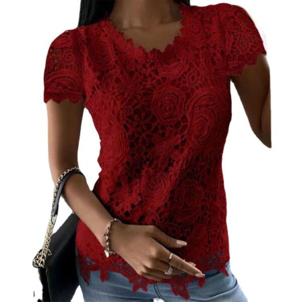 New lace shirt short sleeved top - Image 4