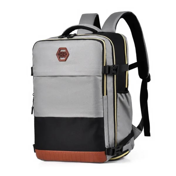Color Block Multi-Pockets Backpack Bag - Image 5