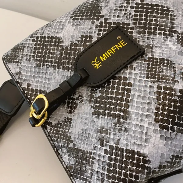 PU Leather Snakeskin Print Crossbody Bag - Image 6