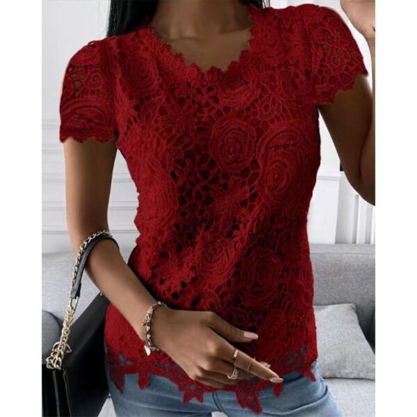 New lace shirt short sleeved top - Image 7