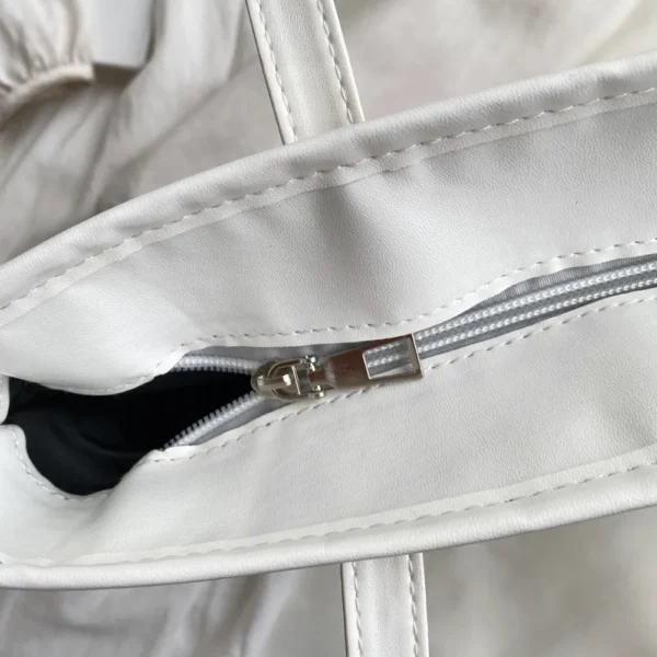 Straw Weave Leather Strap Tote Bag - Image 3