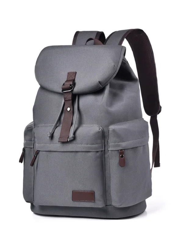 Multi Pockets Adjustable Strap Canvas Backpack Bag - Image 7