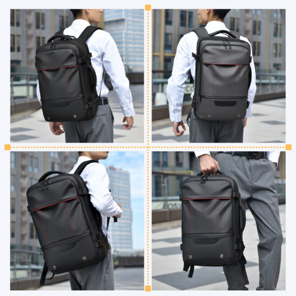 Men's Backpack Business Travel Backpack Large Capacity Expansion Multifunctional Vacuum Compression Backpack for Men - Image 4
