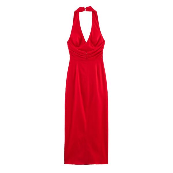 Fashionable slim fit hanging neck sleeveless corset style dress for women - Image 4