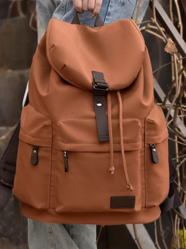 Multi Pockets Adjustable Strap Canvas Backpack Bag - Image 3