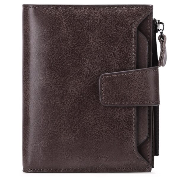 Men's short genuine leather wallet first layer cowhide Korean style fashion casual wallet driver's license wallet father's day gift - Image 4