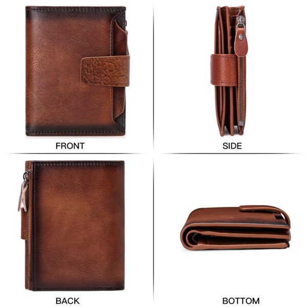 Men's short genuine leather wallet first layer cowhide Korean style fashion casual wallet driver's license wallet father's day gift - Image 9