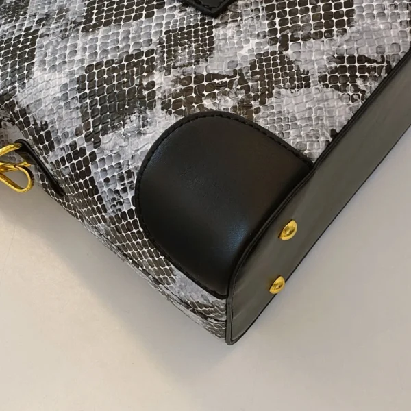 PU Leather Snakeskin Print Crossbody Bag - Image 5