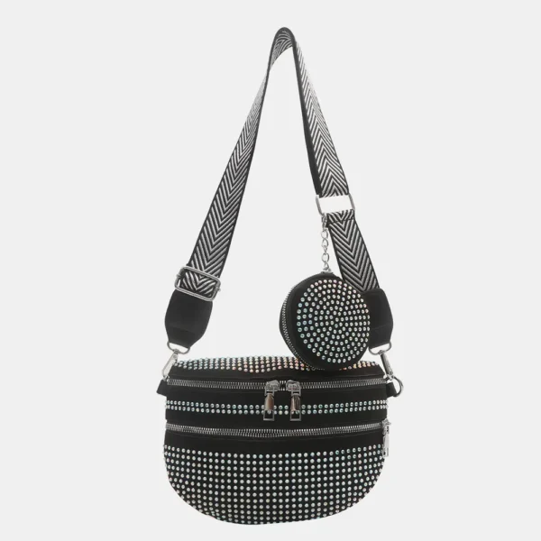 Studded Adjustable Strap Crossbody Bag - Image 9