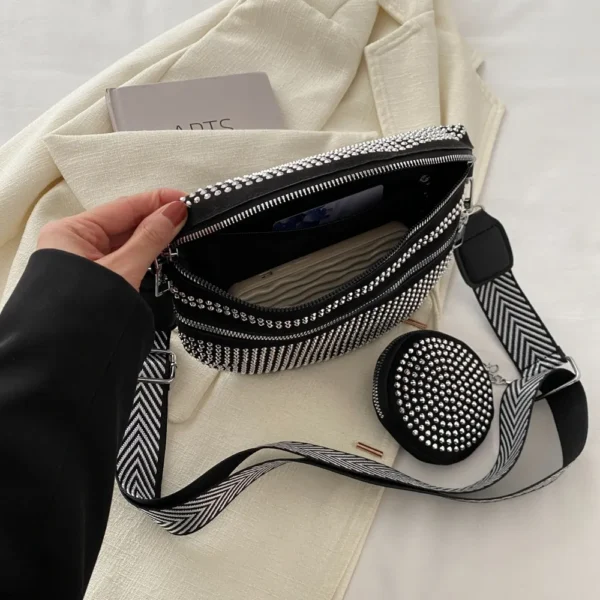 Studded Adjustable Strap Crossbody Bag - Image 4