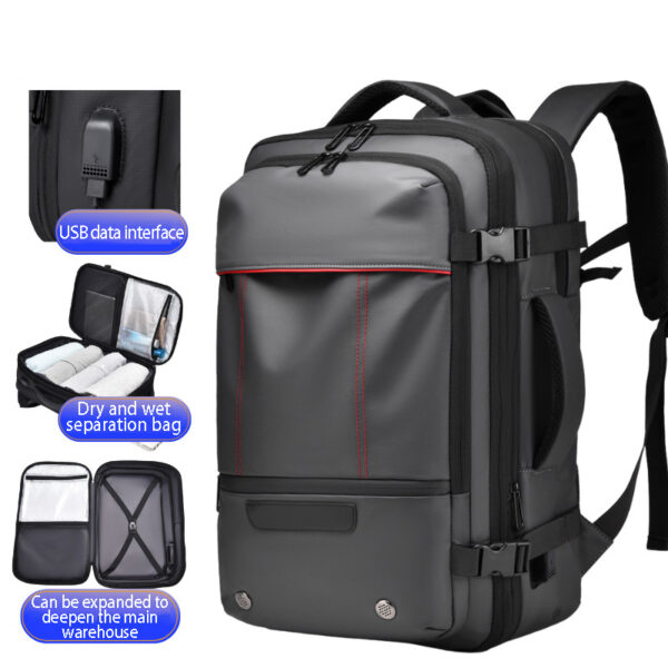 Men's Backpack Business Travel Backpack Large Capacity Expansion Multifunctional Vacuum Compression Backpack for Men - Image 7