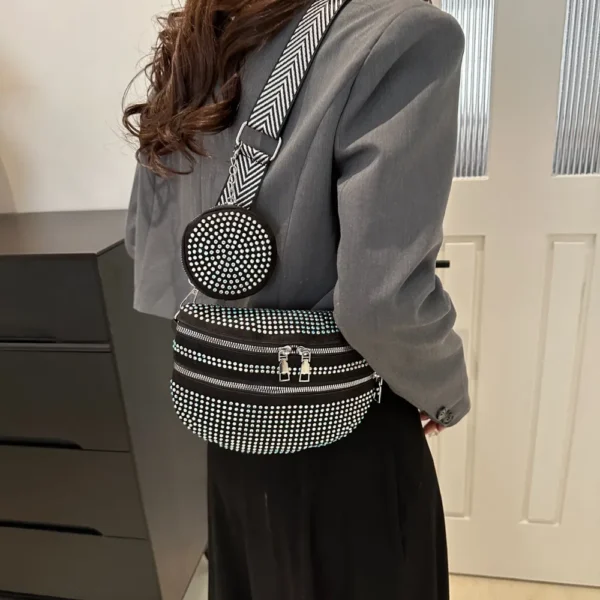 Studded Adjustable Strap Crossbody Bag - Image 13