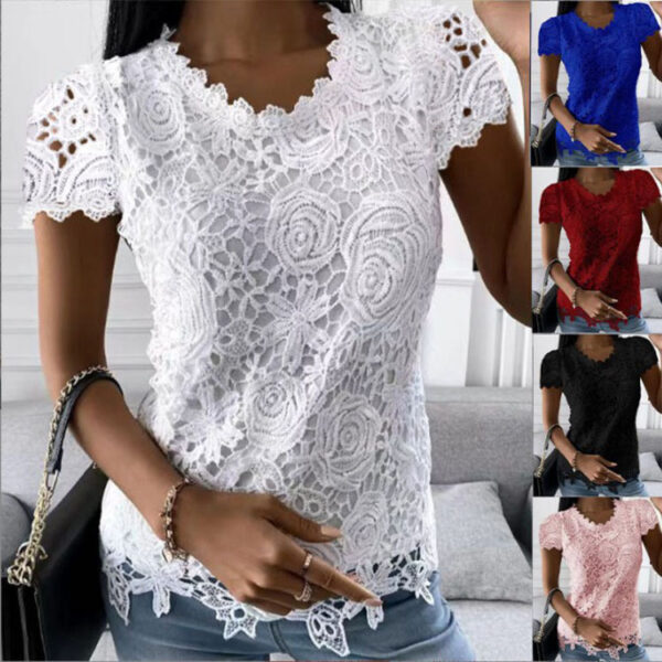 New lace shirt short sleeved top - Image 10