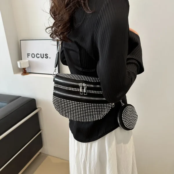 Studded Adjustable Strap Crossbody Bag - Image 7