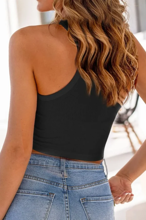 Summer new women's small vest solid color sleeveless exposed navel sexy cross shaped vest for women - Image 3