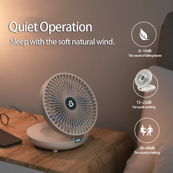 Best Sellers 2IN1 Folding Desktop Fan Portable Air Conditioner Wall Mounted Fan Rechargeable With 3 Gears for Home Office - Image 5