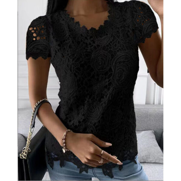 New lace shirt short sleeved top - Image 6