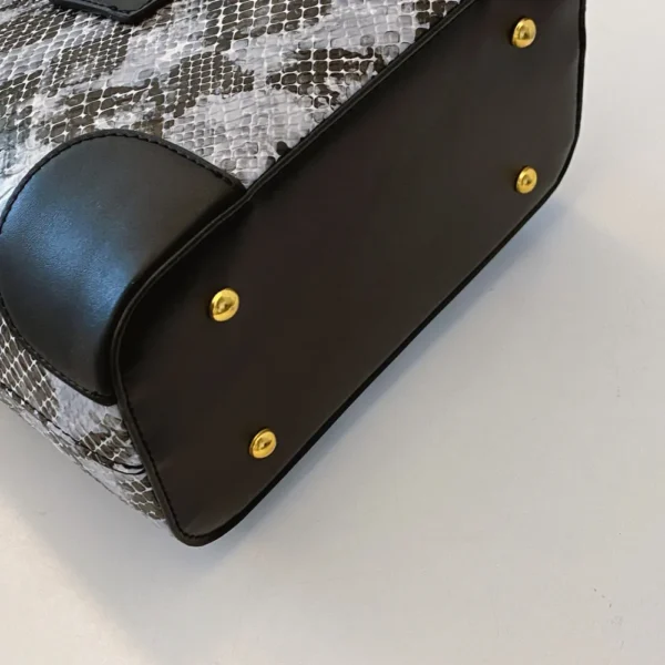 PU Leather Snakeskin Print Crossbody Bag - Image 4