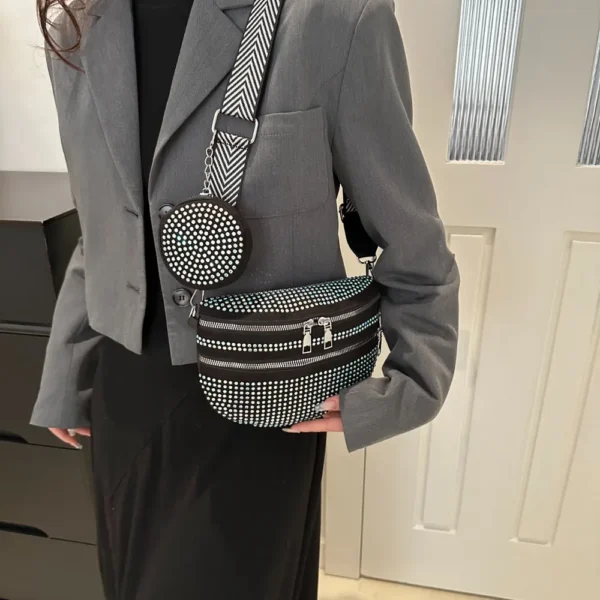 Studded Adjustable Strap Crossbody Bag - Image 14