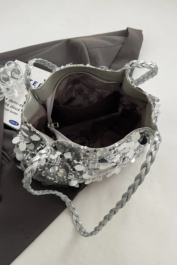Sequin Braided Strap Shoulder Bag - Image 10